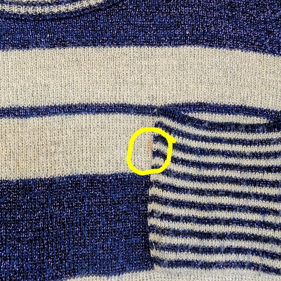 VTG Kitty Hawk Union Made Striped Metallic Thread  Retro Nautical Preppy - Picture 8 of 8